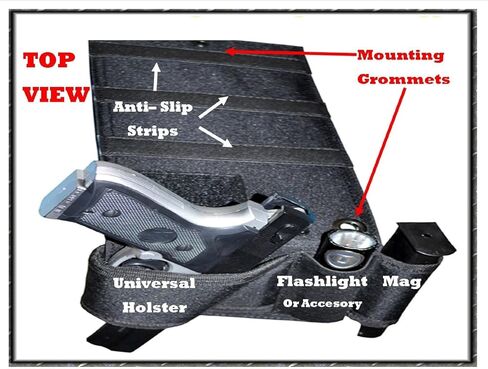 Adjustable Bed Gun Holster with Flashlight Loop & Magazine Holder - Fits All Medium to Large Frame Semi-Autos and Revolvers in Saudi Arabia