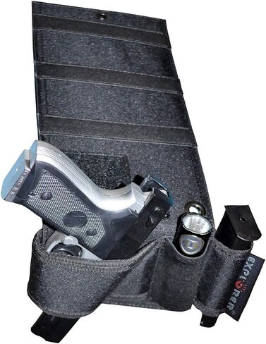 Adjustable Bed Gun Holster with Flashlight Loop & Magazine Holder - Fits All Medium to Large Frame Semi-Autos and Revolvers in Saudi Arabia