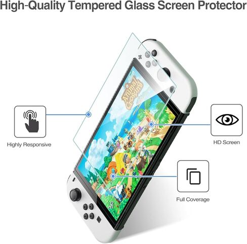 ProCase [3 Pack] Screen Protector Compatible with Nintendo Switch OLED 2021 Bundle with Carrying Case for Nintendo Switch OLED Model & Nintendo Switch in Saudi Arabia
