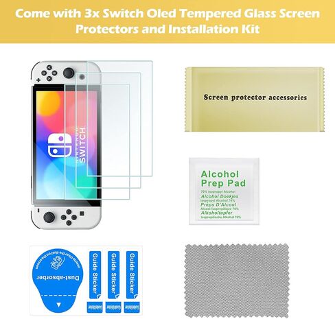 ProCase [3 Pack] Screen Protector Compatible with Nintendo Switch OLED 2021 Bundle with Carrying Case for Nintendo Switch OLED Model & Nintendo Switch in Saudi Arabia