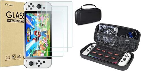 ProCase 3-Pack Screen Protector for Nintendo Switch OLED 2021 with Carrying Case in Saudi Arabia