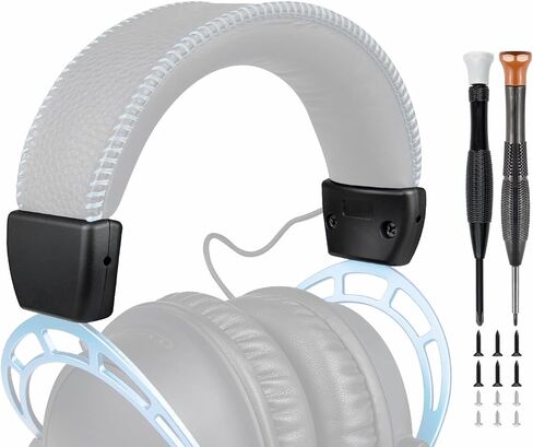SOULWIT مزلقات غطاء جانبي لعصابة الرأس مطورة لسماعات HyperX Cloud 1/2/Pro/Core/2 Core/Alpha/Alpha S/Alpha Pro/CloudX، ملحقات طقم إصلاح بديلة للأغطية الطرفية المستديرة - أسود in Saudi Arabia