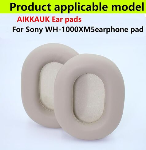 وسائد أذن بديلة متوافقة مع سماعات الرأس Sony WH-1000XM5 من الجلد البروتيني الناعم ووسائد الأذن لإصلاح الإسفنج الذكي (فضي بلاتيني) in Saudi Arabia