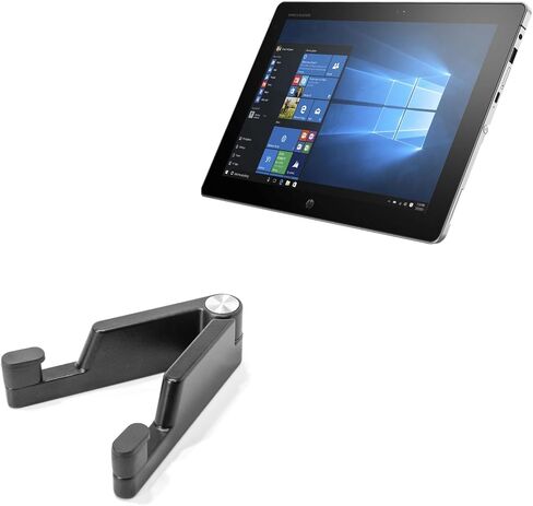 حامل وحامل BoxWave متوافق مع الكمبيوتر اللوحي HP Elite x2 1012 G1 - حامل منفرد من الألومنيوم لسطح المكتب، قابل للتعديل بدون استخدام اليدين ومحمول مع أقدام مطاطية - أسود لامع in Kuwait