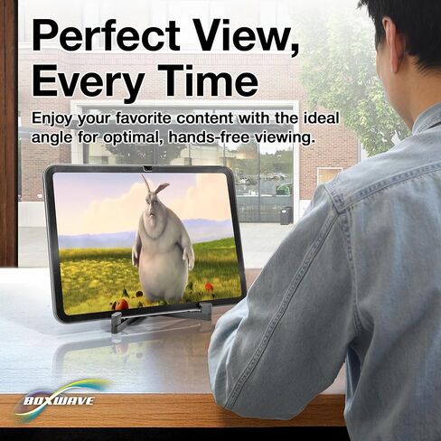 حامل وحامل BoxWave متوافق مع الكمبيوتر اللوحي HP Elite x2 1012 G1 - حامل منفرد من الألومنيوم لسطح المكتب، قابل للتعديل بدون استخدام اليدين ومحمول مع أقدام مطاطية - أسود لامع in Kuwait