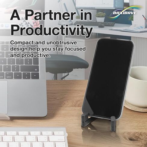 حامل وحامل BoxWave متوافق مع الكمبيوتر اللوحي HP Elite x2 1012 G1 - حامل منفرد من الألومنيوم لسطح المكتب، قابل للتعديل بدون استخدام اليدين ومحمول مع أقدام مطاطية - أسود لامع in Kuwait