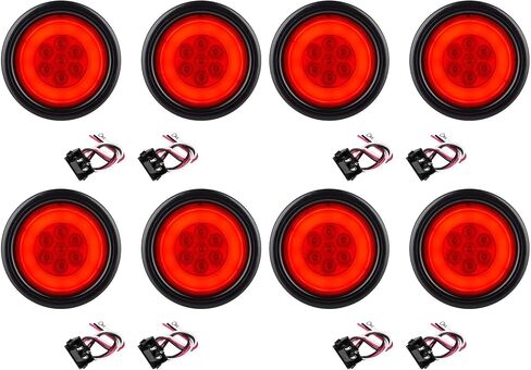 مصابيح Lumitronics RV HALO LED مقاس 4 بوصات توقف دائري/انعطاف/أضواء خلفية (زوج شفاف) in Kuwait