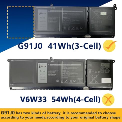 G91J0 41Wh Battery Replacement for Dell Latitude 3520 3420 3330 3320 Inspiron 5518 5515 5510 5410 5310 3530 3525 3515 3511 3510 Vostro 5625 5620 14 Plus 7415 7420 2-in-1 Series 11.25V 3467 in Saudi Arabia