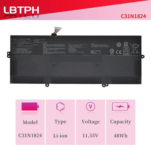 C31N1824 Battery Replacement for Asus Chromebook Flip C434 C434TA C434TA-DS384T C434TA-DSM4T 0B200-03290000 11.55V 4160mAh in Saudi Arabia