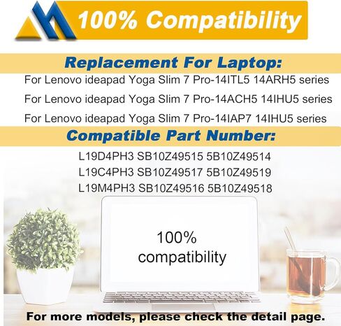 L19D4PH3 L19M4PH3 Laptop Battery Replacement for Lenovo ideapad Yoga Slim 7 Pro-14ITL5 Series 15.44V 61Wh in Saudi Arabia