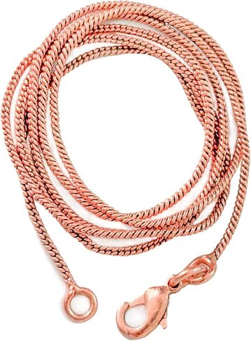 Pure Copper Italian Round Snake Chain Necklace, Solid Copper Statement Jewelry Set Gift for Women & Men (26 Inch) in Kuwait