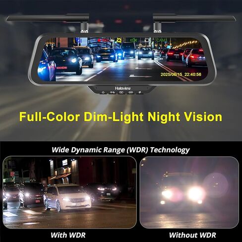 شاشة Haloview Byte Tango BT10 اللاسلكية مقاس 10 بوصات 1080P مرآة الرؤية الخلفية Dashcam نظام الكاميرا الاحتياطية-BT10 in Kuwait