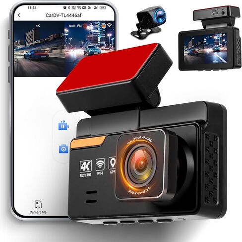 4K Dash Cam Front and Rear Dash Camera for Cars with WiFi GPS App Control ADAS Dashcam,3 inch IPS Screen Dash Cam with G-Sensor,Loop Recording,Night Vision Dashboard Camera in Saudi Arabia