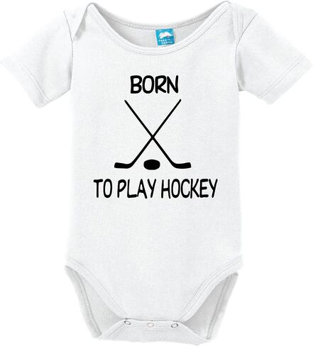 Born to Play Hockey Printed Infant Bodysuit Baby Romper in Saudi Arabia