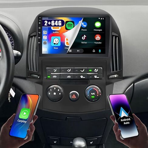 [Manual A/C] Car Radio Stereo for Hyundai I30 2006-2011 Built in Carplay/Android Auto, 9 inch IPS Touch Screen Head Unit Radio with DSP BT GPS FM RDS WiFi 2G RAM 64G ROM in Saudi Arabia