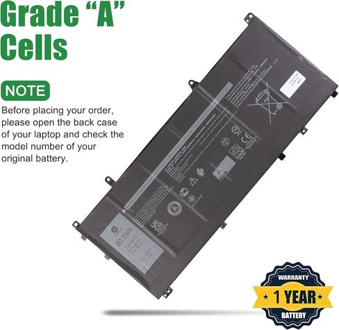 VG661 80.5Wh Laptop Battery Replacement for Alienware X14 R1 R2 Series Notebook GD3C9 0GD3C9 V4N84 0V4N84 Black 11.4V 6709mAh in Saudi Arabia