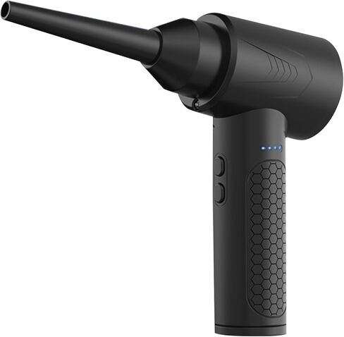 53000RPM Super Power Compressed Air Duster, Cordless Electric Air Blower with 6000mAh Rechargeable Battery & LED Light, Ideal for Keyboard, Computer, Car & Home (AD35 Black) in Saudi Arabia