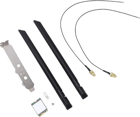بطاقة WiFi 6، بطاقة شبكة لاسلكية 9260NGW، MINI PCIe، بلوتوث 5.3، 1550، 1800 ميجابت في الثانية، نطاق مزدوج 2.4 جيجا هرتز 5 جيجا هرتز، مع هوائيات مزدوجة 8dBi، لـ 10 11 in Kuwait