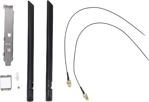 بطاقة WiFi 6، بطاقة شبكة لاسلكية 9260NGW، MINI PCIe، بلوتوث 5.3، 1550، 1800 ميجابت في الثانية، نطاق مزدوج 2.4 جيجا هرتز 5 جيجا هرتز، مع هوائيات مزدوجة 8dBi، لـ 10 11 in Kuwait