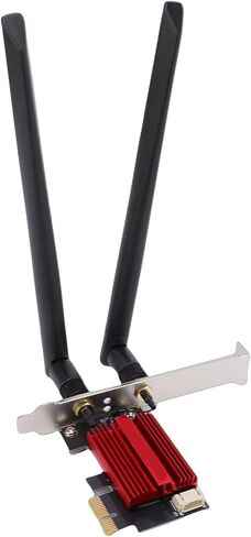 بطاقة WiFi 7 PCIe لاسلكية، بلوتوث 5.4، 2.4G/5G/6 جيجا هرتز 3 نطاقات 6400 ميجابت في الثانية، محول شبكة 8K QAM، مع هوائيات خارجية مزدوجة 8dBi، لـ 10 11 in Kuwait