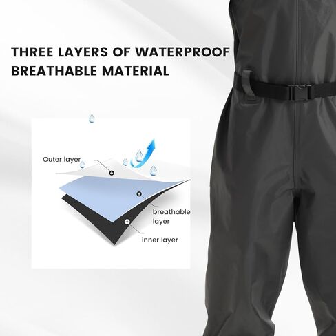 أحذية الصيد WaveWalker للرجال، مقاومة للماء بنسبة 100% 210 D PVC مع أحذية PVC مقاومة للانزلاق in Saudi Arabia