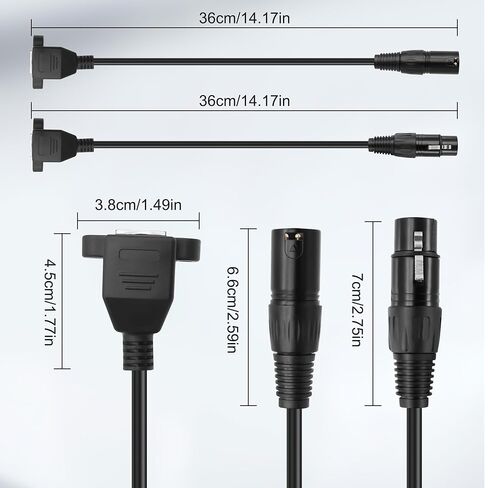كابل محول XMSJSIY XLR إلى RJ45 DMX 5 Pin XLR ذكر وأنثى إلى RJ45 أنثى شبكة إيثرنت كابل تمديد متوافق مع سلسلة وحدة التحكم DMX-CON، ضوء أنبوب RGB، خلاط - 30 سم/11.8 بوصة in Kuwait