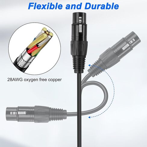 كابل محول XMSJSIY XLR إلى RJ45 DMX 5 Pin XLR ذكر وأنثى إلى RJ45 أنثى شبكة إيثرنت كابل تمديد متوافق مع سلسلة وحدة التحكم DMX-CON، ضوء أنبوب RGB، خلاط - 30 سم/11.8 بوصة in Kuwait