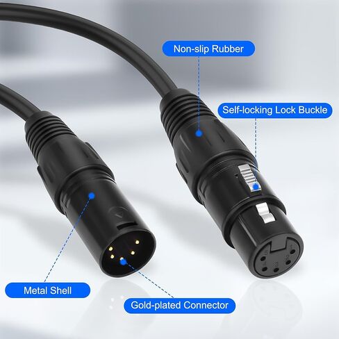 كابل محول XMSJSIY XLR إلى RJ45 DMX 5 Pin XLR ذكر وأنثى إلى RJ45 أنثى شبكة إيثرنت كابل تمديد متوافق مع سلسلة وحدة التحكم DMX-CON، ضوء أنبوب RGB، خلاط - 30 سم/11.8 بوصة in Kuwait