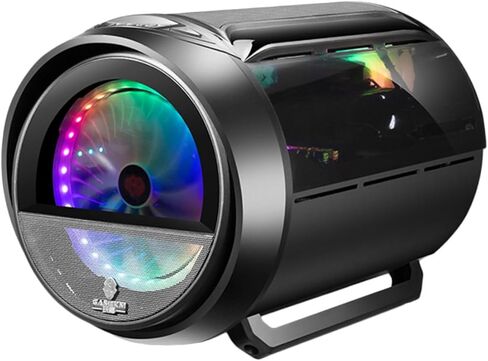 حافظة كمبيوتر دائرية شفافة RGB لتبريد المياه للوحة الأم Matx مع منفذ USB للألعاب وهيكل مكتب منزلي بديل أنيق لبرج DIY in Kuwait