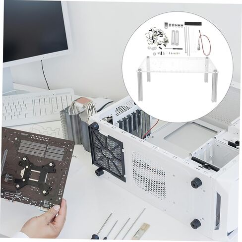 Compact Open Frame Computer Case Stand for Micro ATX Mini ATX Motherboards Transparent DIY Chassis Bracket with Design Easy Installation Rust-Resistant Rack for Graphics Cards and in Saudi Arabia