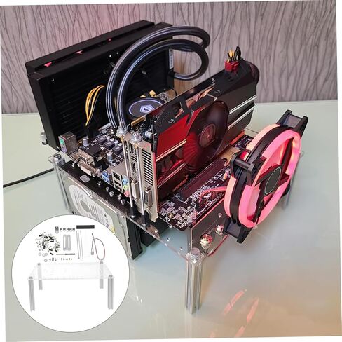 Compact Open Frame Computer Case Stand for Micro ATX Mini ATX Motherboards Transparent DIY Chassis Bracket with Design Easy Installation Rust-Resistant Rack for Graphics Cards and in Saudi Arabia