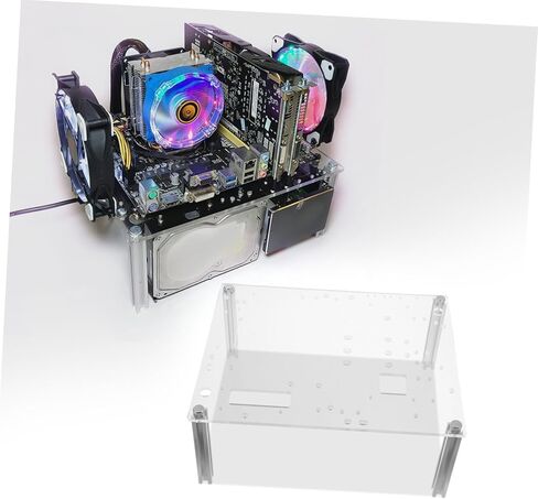 Compact Open Frame Computer Case Stand for Micro ATX Mini ATX Motherboards Transparent DIY Chassis Bracket with Design Easy Installation Rust-Resistant Rack for Graphics Cards and in Saudi Arabia