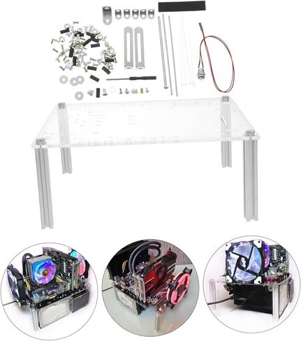 Compact Open Frame Computer Case Stand for Micro ATX Mini ATX Motherboards Transparent DIY Chassis Bracket with Design Easy Installation Rust-Resistant Rack for Graphics Cards and in Saudi Arabia