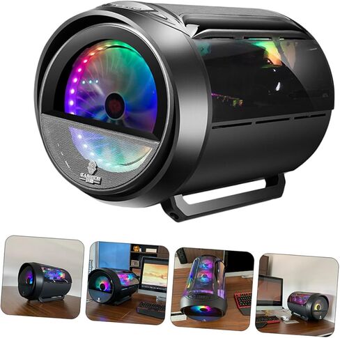Modified Circular Transparent Side Matx Computer Case with USB Port Water Cooling Compatible Black RGB Gaming Chassis for Desktop Host Systems in Saudi Arabia