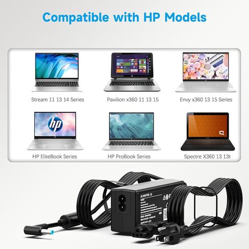 45W 19.5V 2.31A Laptop Charger Compatible with HP Stream 11 13 14, Pavilion, Elitebook Folio, Spectre, Pavilion Touchsmart, Spectre Ultrabook, Envy Power Supply (4.5mm x 3.0mm) in Saudi Arabia