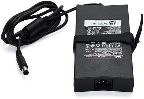 محول طاقة تيار متردد بقوة 130 واط من Dell، موصل 7.4 مم، سلك طاقة 1 متر، حلقة إضاءة LED، متوافق مع أمريكا الشمالية in Saudi Arabia