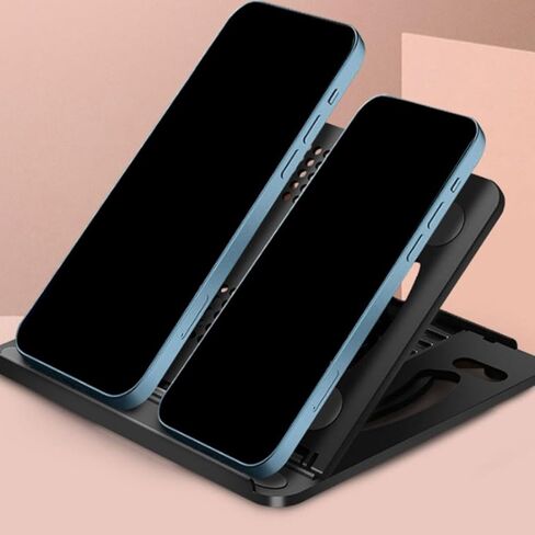 NOLITOY Foldable Laptop Cooling Stand with Adjustable Height and Anti-Slip Holder for Tablets and Notebooks, Portable Black Heat Dissipation Support Rack for Office and Home Use in Saudi Arabia