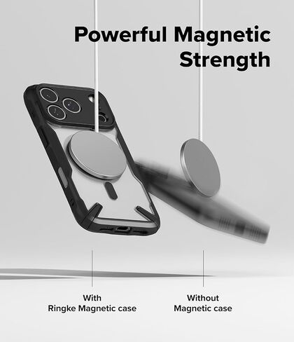 Ringke Fusion-X for iPhone 17 Pro Max Case [Compatible with MagSafe] Augmented Bumper Heavy Duty Shockproof Protective Cover - Magnetic Black in Saudi Arabia