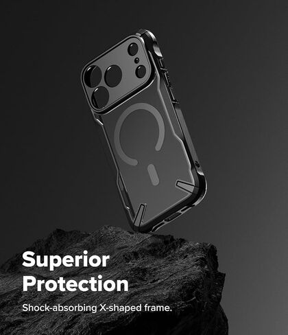 Ringke Fusion-X for iPhone 17 Pro Max Case [Compatible with MagSafe] Augmented Bumper Heavy Duty Shockproof Protective Cover - Magnetic Black in Saudi Arabia