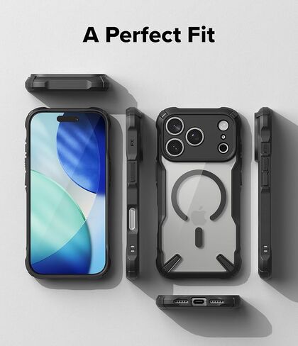 Ringke Fusion-X for iPhone 17 Pro Max Case [Compatible with MagSafe] Augmented Bumper Heavy Duty Shockproof Protective Cover - Magnetic Black in Saudi Arabia