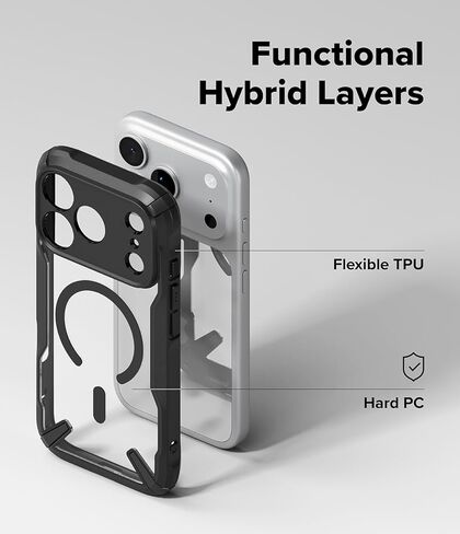 Ringke Fusion-X for iPhone 17 Pro Max Case [Compatible with MagSafe] Augmented Bumper Heavy Duty Shockproof Protective Cover - Magnetic Black in Saudi Arabia