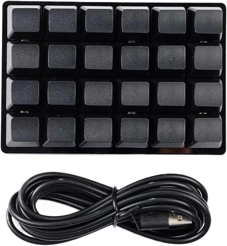 لوحة مفاتيح ميكانيكية قابلة للبرمجة مكونة من 24 مفتاحًا مع 16 مفتاحًا قابلة للتخصيص للألعاب والاستخدام المكتبي (24 مفتاحًا) in Kuwait