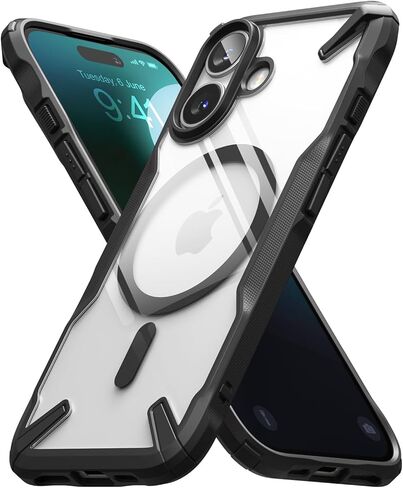 Ringke Fusion-X for iPhone 17 Pro Max Case [Compatible with MagSafe] Augmented Bumper Heavy Duty Shockproof Protective Cover - Magnetic Black in Saudi Arabia