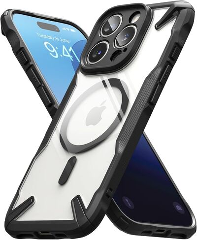 Ringke Fusion-X for iPhone 17 Pro Max Case [Compatible with MagSafe] Augmented Bumper Heavy Duty Shockproof Protective Cover - Magnetic Black in Saudi Arabia
