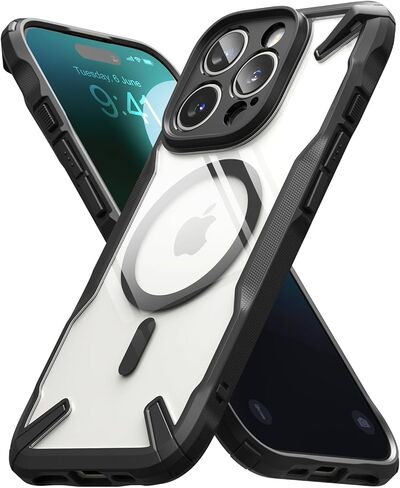 Ringke Fusion-X for iPhone 17 Pro Max Case [Compatible with MagSafe] Augmented Bumper Heavy Duty Shockproof Protective Cover - Magnetic Black in Saudi Arabia