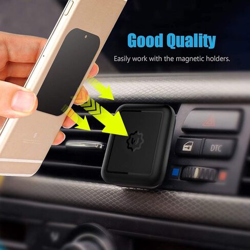 Mount Metal Plate for Phone Magnet Car Mount Holder Cradle with Adhesive, Universal Replacement Sticker Compatible with Magnetic Mounts - 10 Pack Black (4 Rectangle and 6 Round) in Saudi Arabia