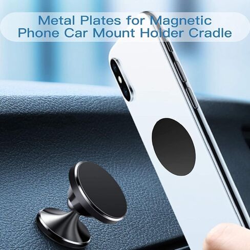 Mount Metal Plate for Phone Magnet Car Mount Holder Cradle with Adhesive, Universal Replacement Sticker Compatible with Magnetic Mounts - 10 Pack Black (4 Rectangle and 6 Round) in Saudi Arabia