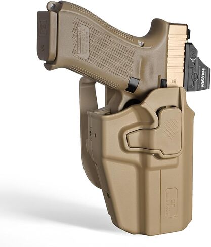 حافظة OWB عالمية لـ Glock 19X، P320 M17/M18، FN 509 التكتيكية، M&P9 M2.0، Hellcat Pro، Echelon 4.5F، Ruger Security-9، تناسب معظم المسدسات ذات الحجم الكامل والمدمج، إصدار إصبع السبابة، اليد اليمنى in Kuwait