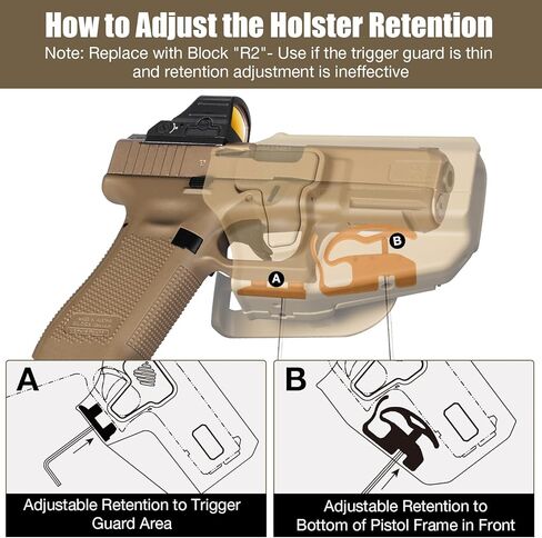حافظة OWB عالمية لـ Glock 19X، P320 M17/M18، FN 509 التكتيكية، M&P9 M2.0، Hellcat Pro، Echelon 4.5F، Ruger Security-9، تناسب معظم المسدسات ذات الحجم الكامل والمدمج، إصدار إصبع السبابة، اليد اليمنى in Kuwait