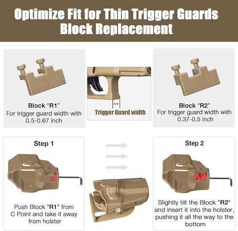 حافظة OWB عالمية لـ Glock 19X، P320 M17/M18، FN 509 التكتيكية، M&P9 M2.0، Hellcat Pro، Echelon 4.5F، Ruger Security-9، تناسب معظم المسدسات ذات الحجم الكامل والمدمج، إصدار إصبع السبابة، اليد اليمنى in Kuwait